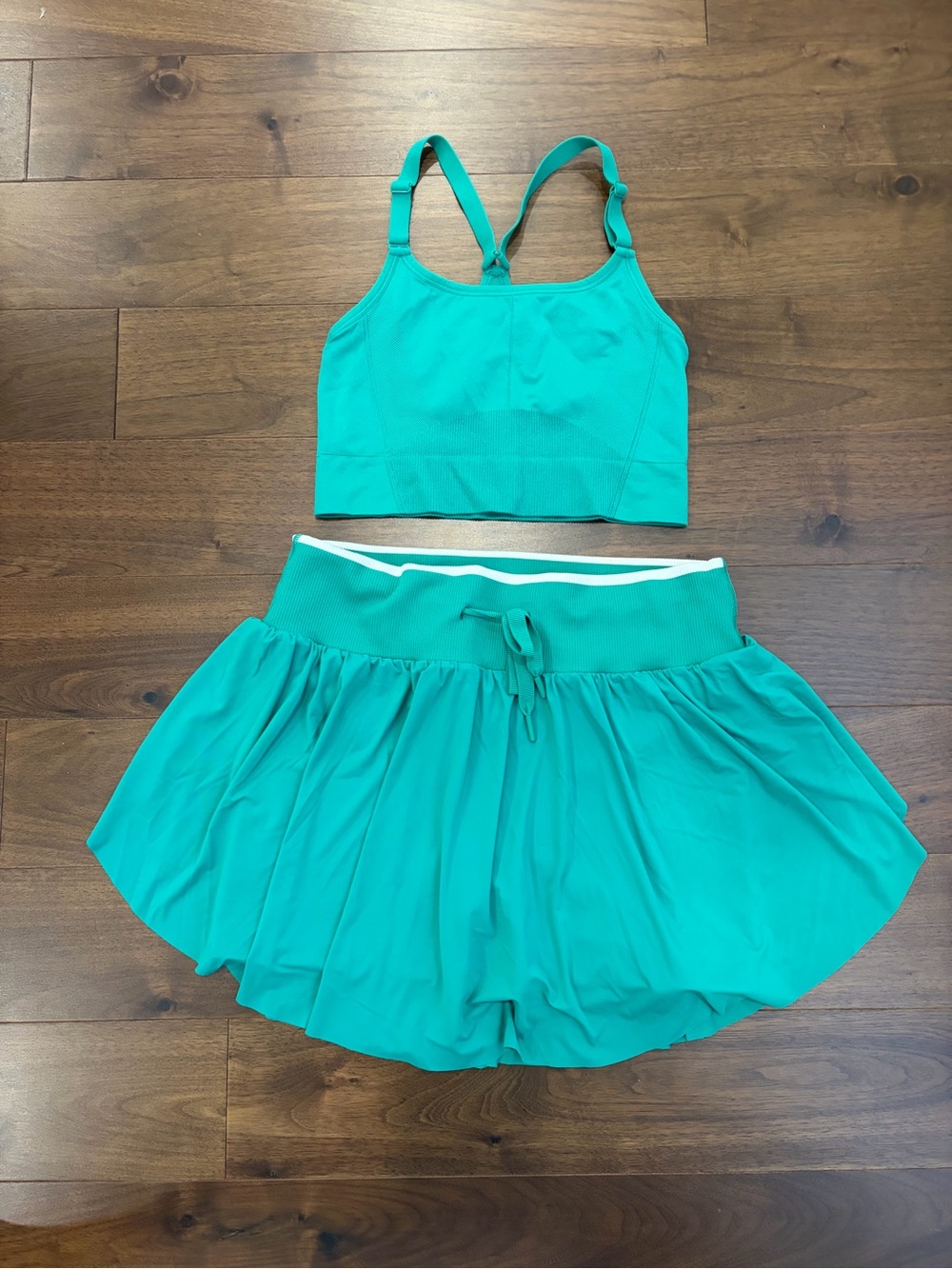 Target Teal Athletic Mini Skirt with Drawstring Waist